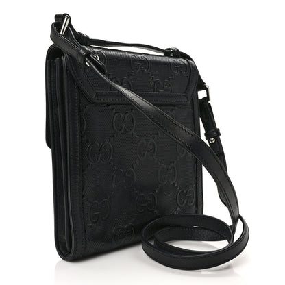 Gucci Calfskin GG Tennis Embossed Messenger Bag Black 3 of 10