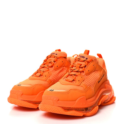 Balenciaga Fabric Mesh Clear Sole Mens Triple S Sneakers 43 Orange Black 3 of 11
