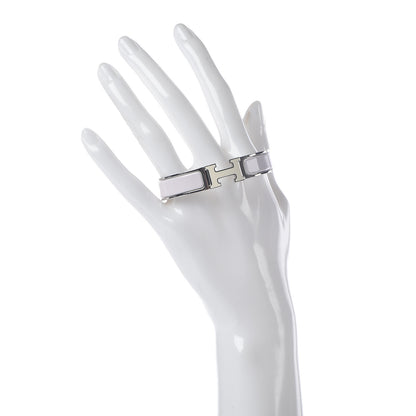 Hermes Enamel Narrow Clic Clac H Bracelet PM Rose Nymph White 2 of 7