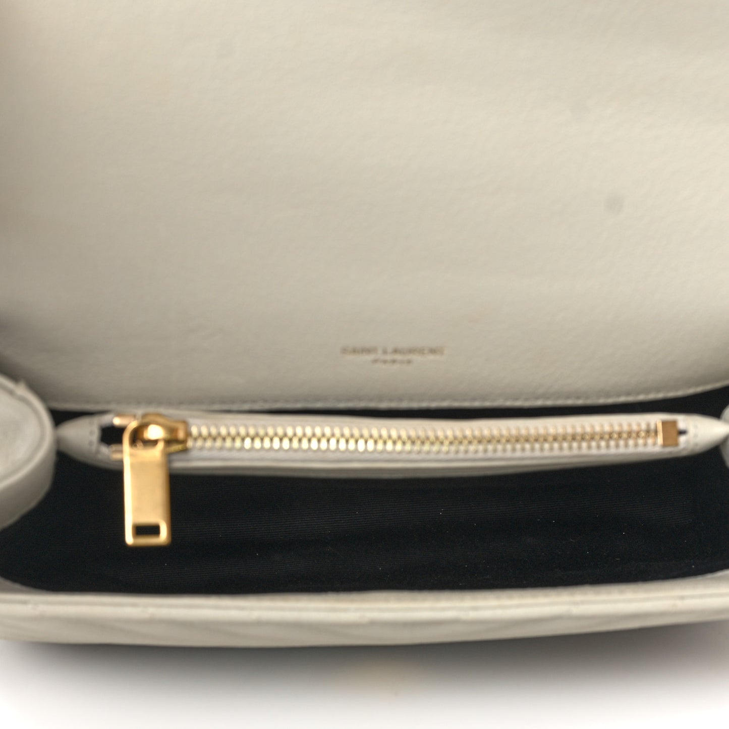 Sheepskin Matelasse Chevron Monogram Medium College Bag Dove White