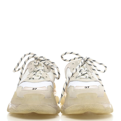 Balenciaga Fabric Mesh Clear Sole Womens Triple S Sneakers 37 White 2 of 8