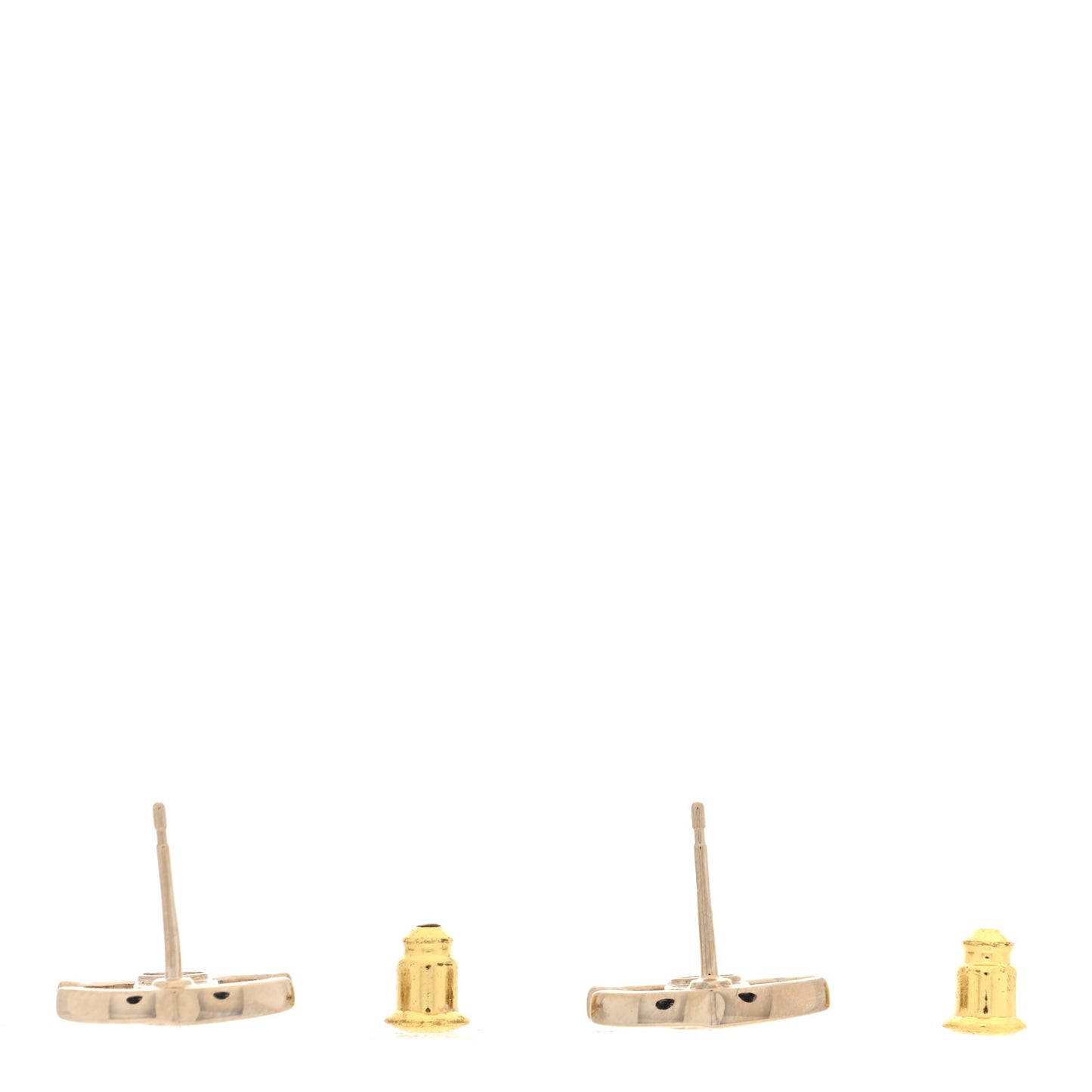 Metal Crystal CC Marquise Earrings Gold