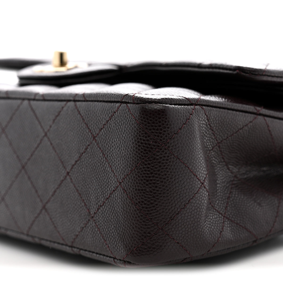 Chanel Caviar Quilted Medium Double Flap Brown 10 of 11