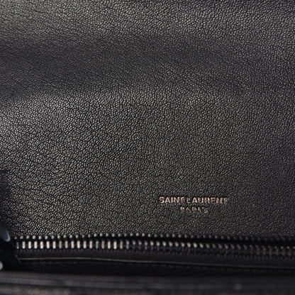 Saint Laurent Sheepskin Matelasse Chevron Monogram Medium College Bag Black 10 of 10