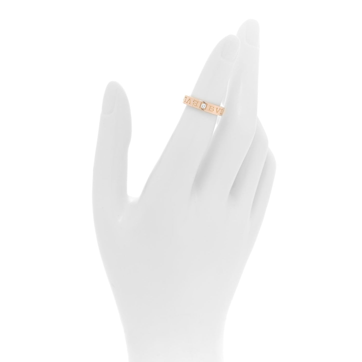 18K Rose Gold Diamond B.Zero1 Essential Band Ring 47 4