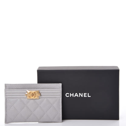 Chanel Caviar Quilted Boy Card Holder Grey 9 of 9