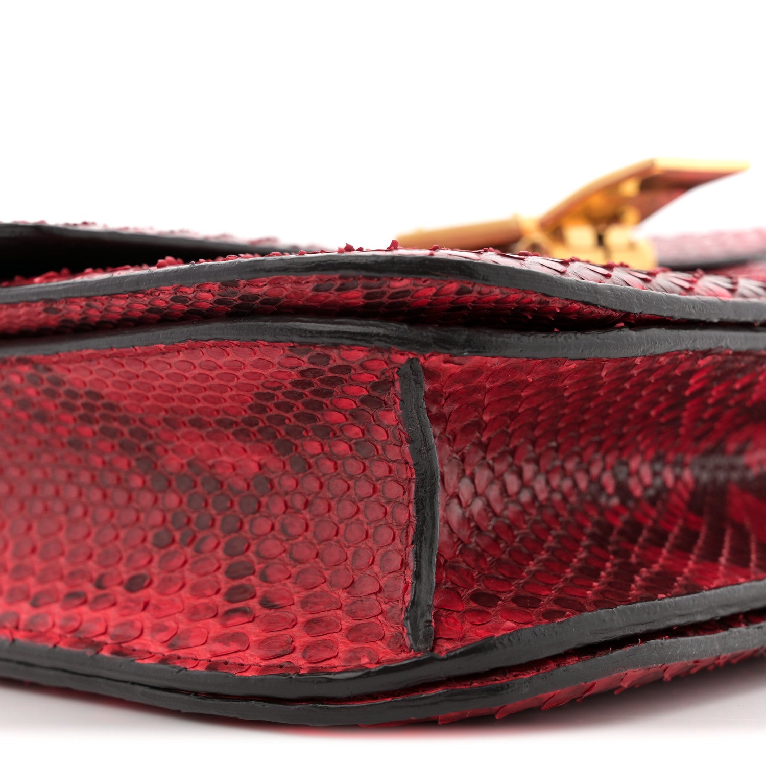 Celine Snakeskin Medium Classic Box Flap Red 8 of 12
