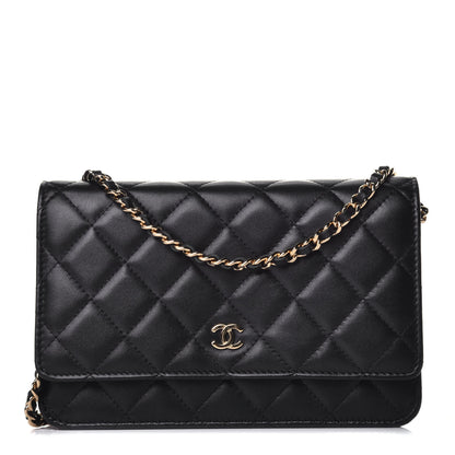 Chanel Lambskin Quilted Wallet On Chain WOC Black 1 of 9