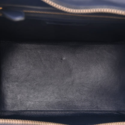 Celine Smooth Calfskin Striped Cotton Canvas Mini Luggage Navy Blue 5 of 11