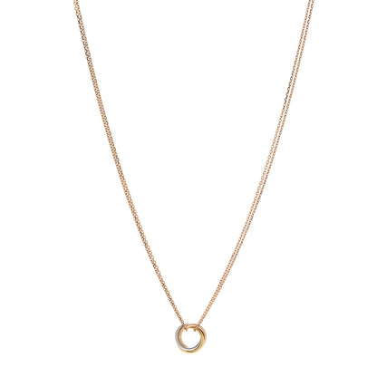 Cartier 18K Pink Yellow White Gold Trinity Double Chain Pendant Necklace 1 of 5