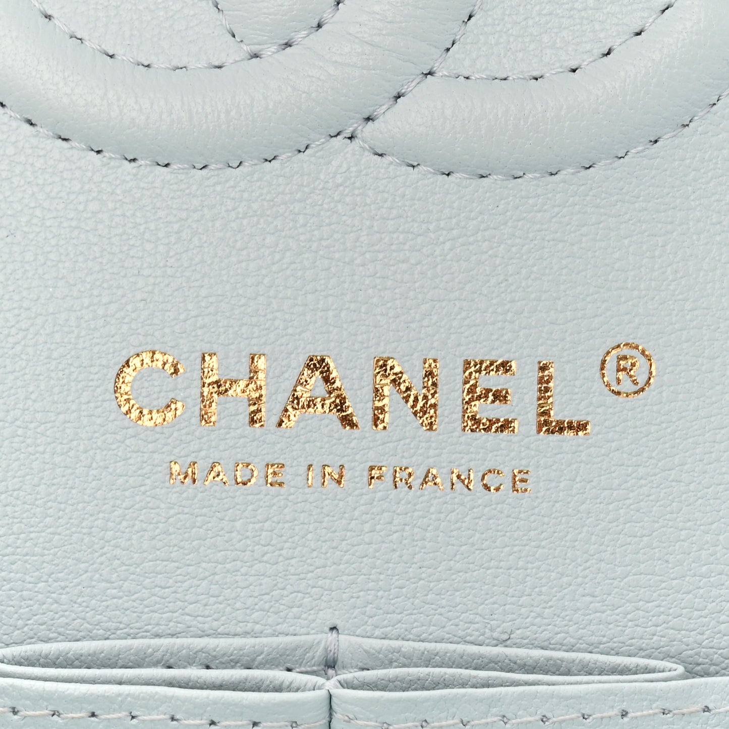 Caviar Quilted Small Double Flap Light Blue