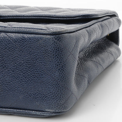 Chanel Caviar Quilted Jumbo Single Flap Blue 13 of 13