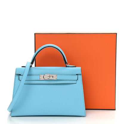 Hermes Epsom Mini Kelly Sellier 20 Celeste 16 of 16