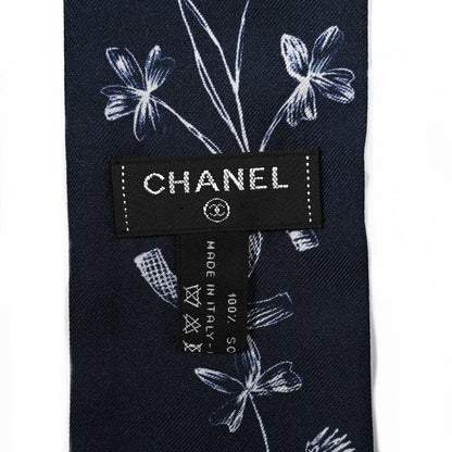 Chanel Silk CC Slim Bandeau Scarf Blue White 3 of 3