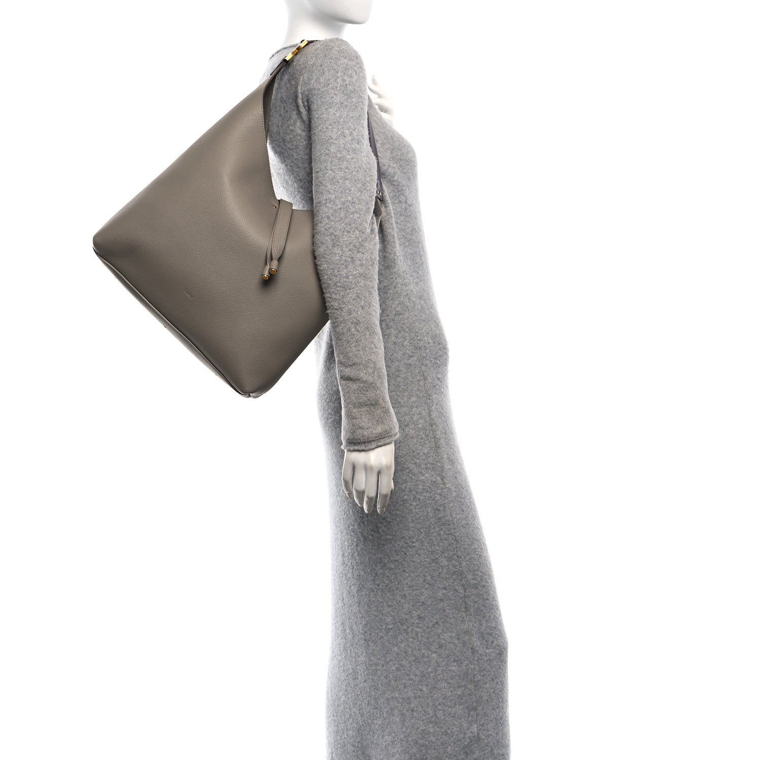 Chloe Grained Calfskin Marcie Hobo Bag Motty Grey 2 of 12