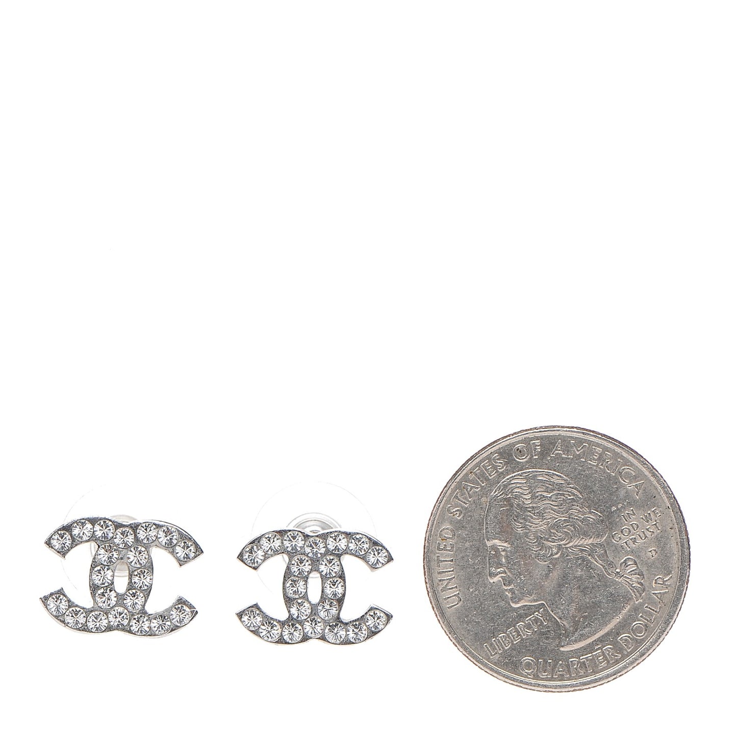 Crystal Timeless CC Earrings Silver