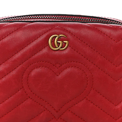 Gucci Calfskin Matelasse GG Marmont Cosmetic Case Hibiscus Red 8 of 12