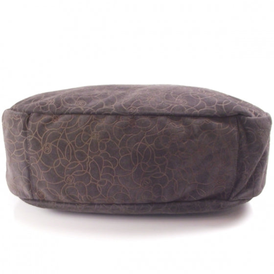 Chanel Suede Camelia Chain Hobo Gray 4 of 11
