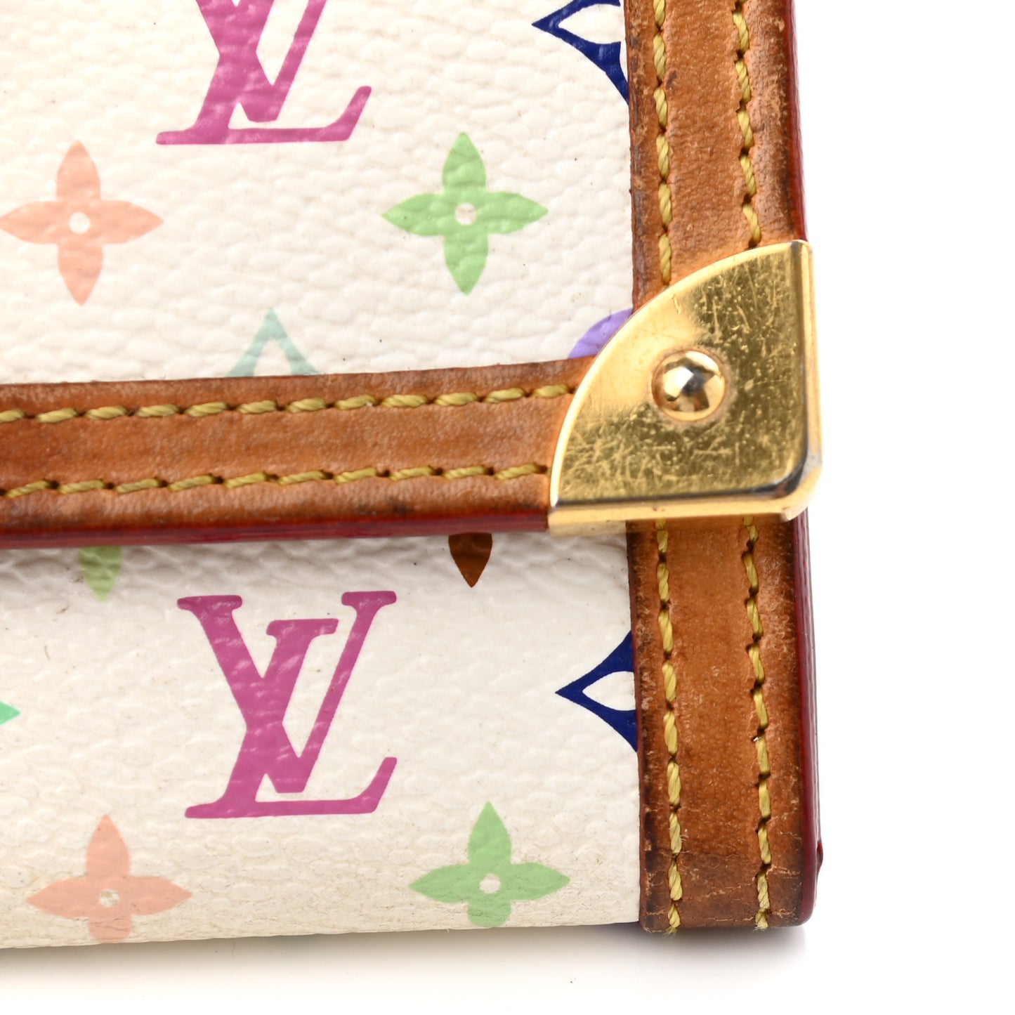 Monogram Multicolor Porte-Monnaie Plat Coin Purse White