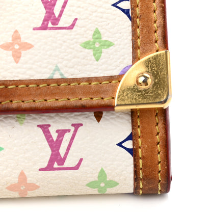 Louis Vuitton Monogram Multicolor Porte-Monnaie Plat Coin Purse White 7 of 8