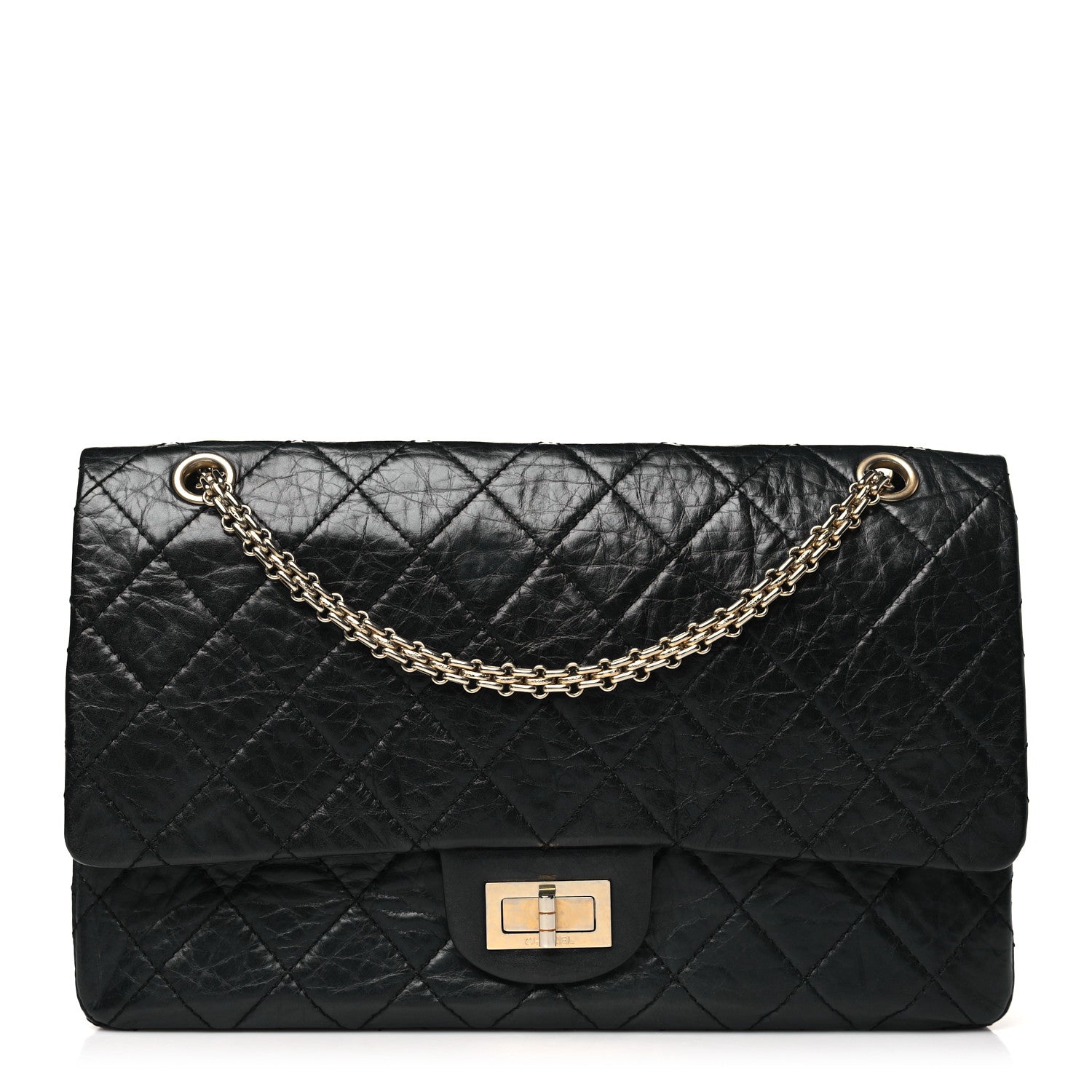 Chanel Aged Calfskin Quilted 50th Anniversary 2.55 Reissue 227 Flap Black 1 of 12