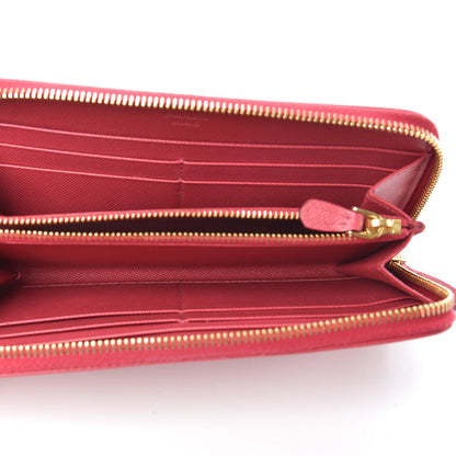 Prada Saffiano Metal Zip Around Wallet Peonia 5 of 6