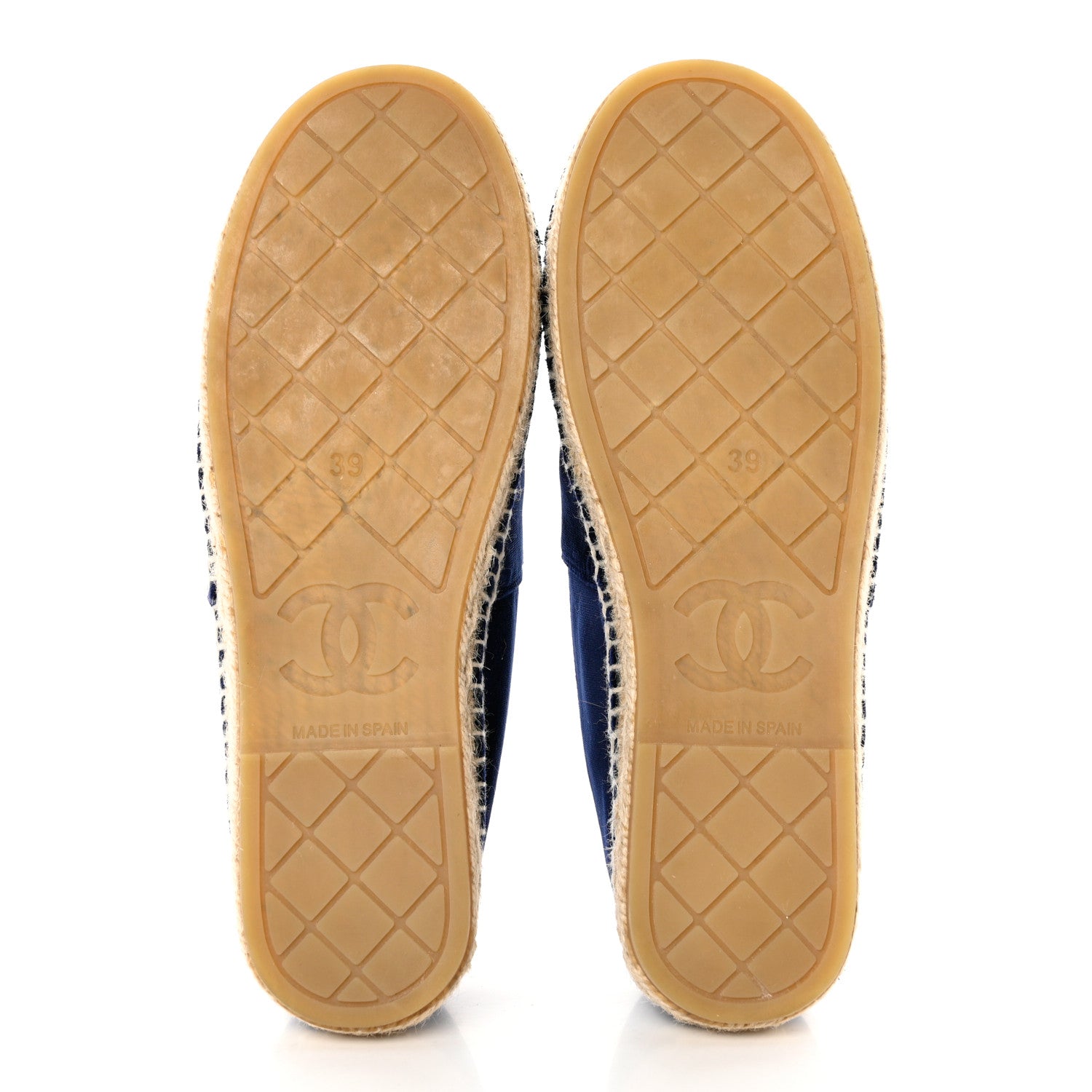 Chanel Velvet Logo Espadrilles 39 Navy Black 5 of 8
