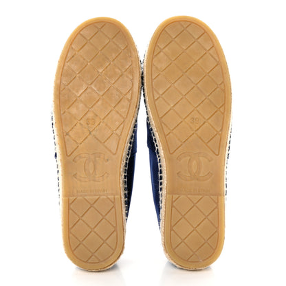 Chanel Velvet Logo Espadrilles 39 Navy Black 5 of 8