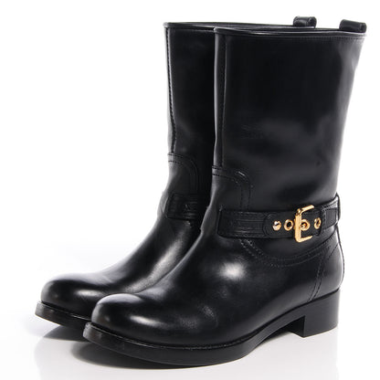 Louis Vuitton Calfskin Susan Half Boots 37 Black 3 of 9