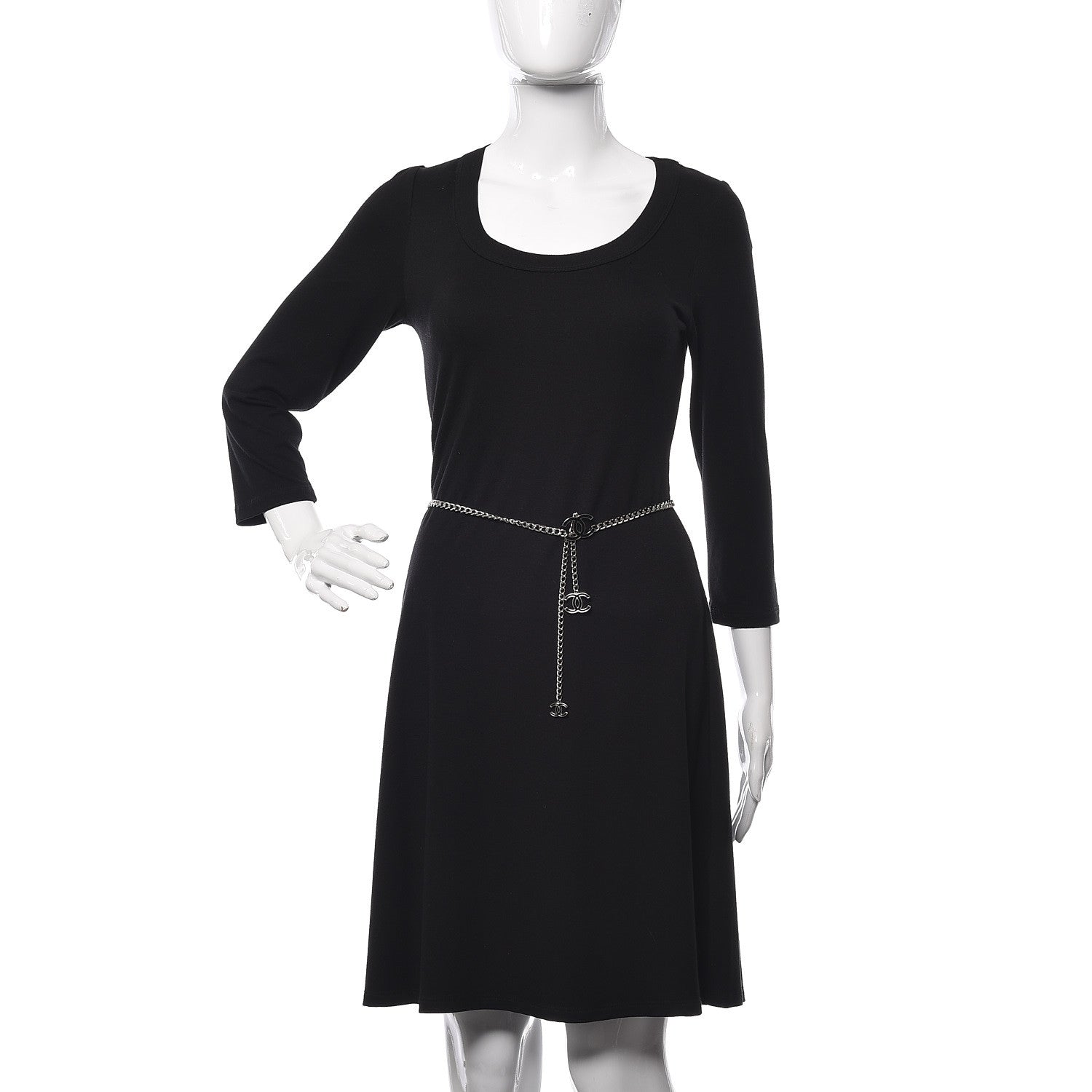 Chanel Enamel CC Chain Logo Belt Silver Black 2 of 5