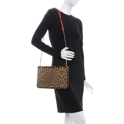 Christian Louboutin Patent Leopard Print Loubiposh Spiked Crossbody Clutch 2 of 7