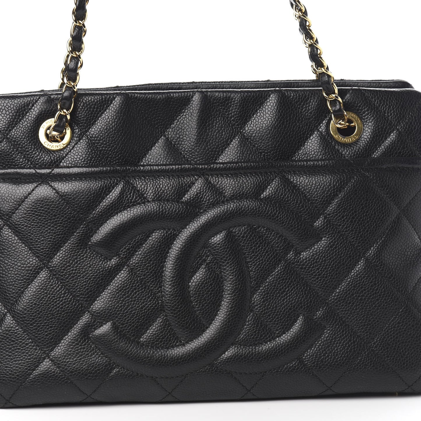 Caviar Quilted Timeless CC Soft Tote Black