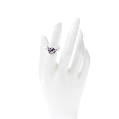 David Yurman Sterling Silver Diamond Amethyst 10mm Cable Wrap Ring 50 5.5 2 of 4