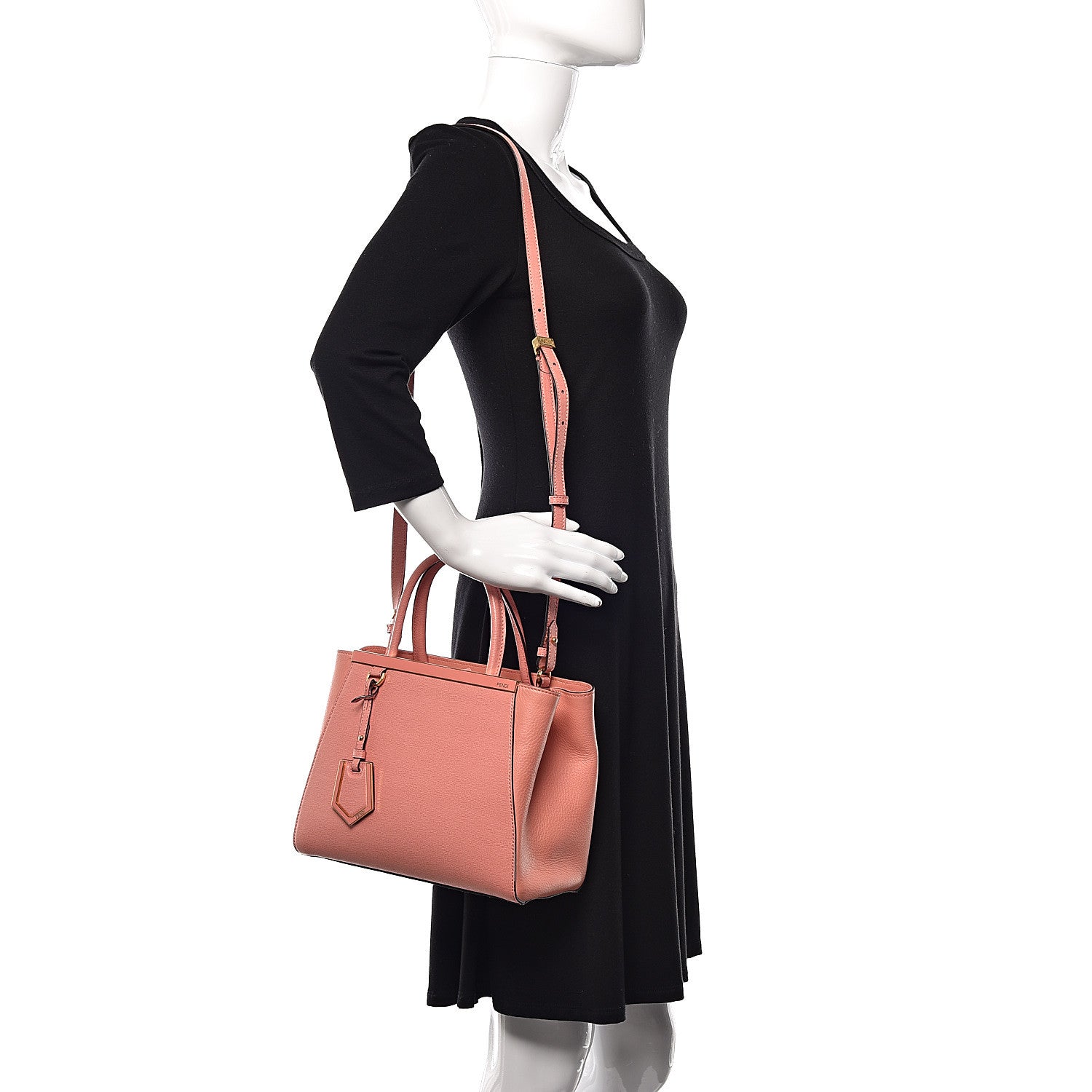 Fendi Vitello Elite Petite 2Jours Tote Pesca 2 of 17