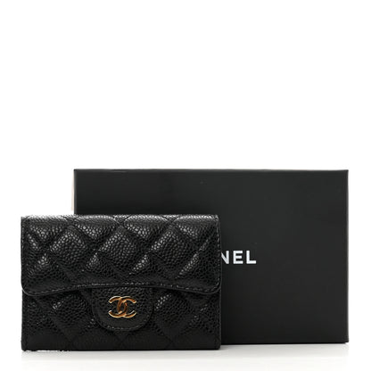 Chanel Caviar Quilted Flap Card Holder Wallet Black 9 of 9