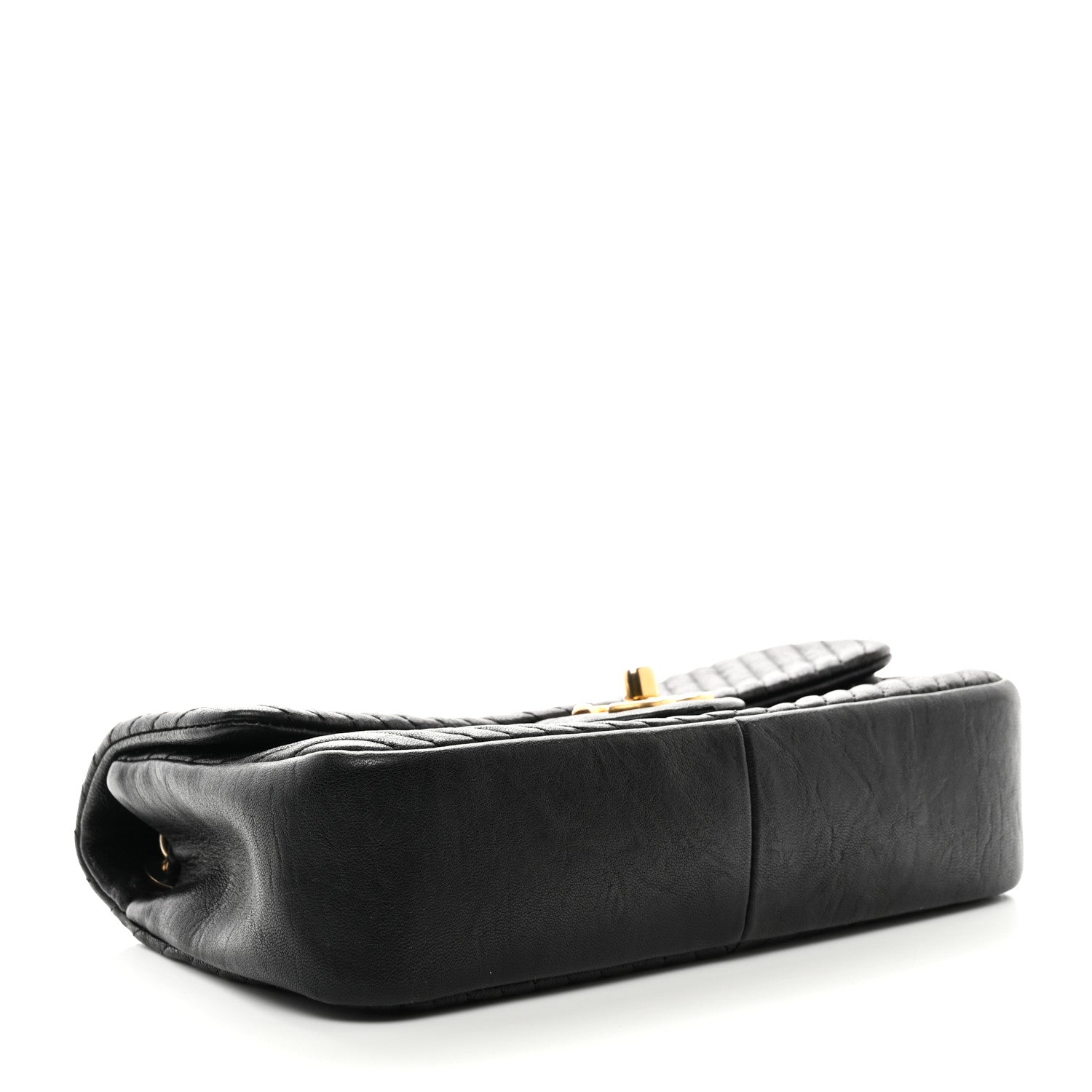 Chanel Calfskin Surpique Chevron Flap Black 4 of 11