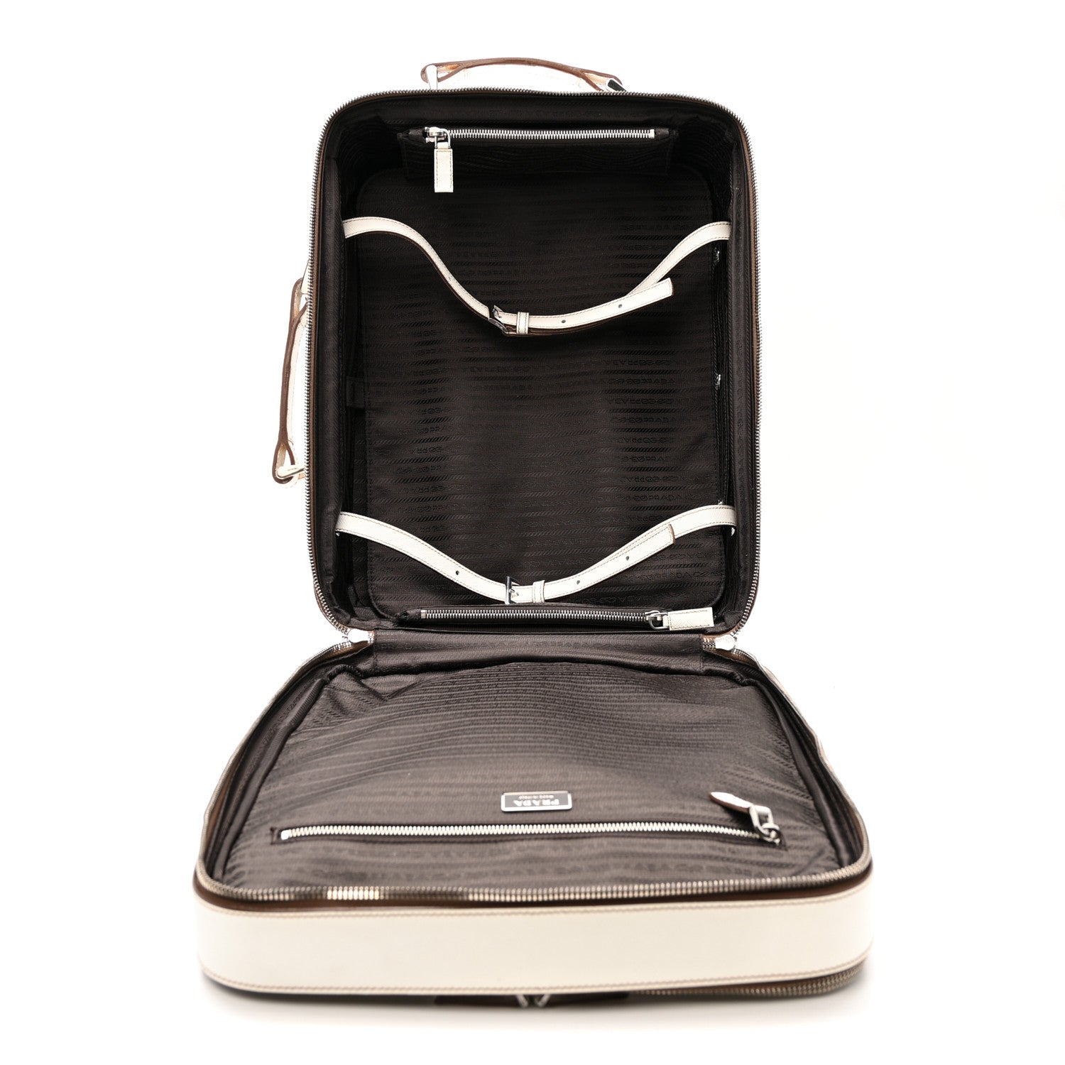 Prada Saffiano Travel Trolley Luggage White 8 of 30