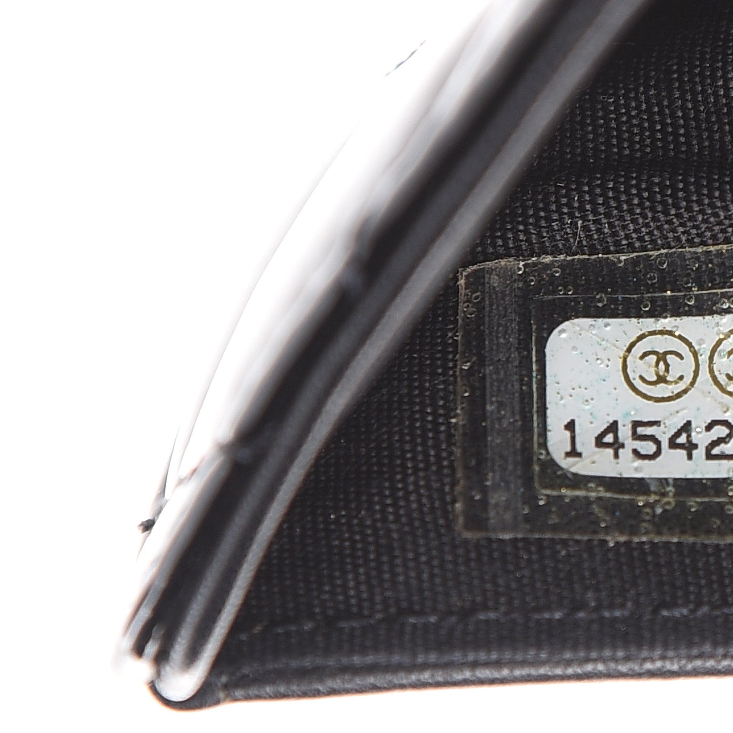 Patent Quilted Brilliant Zipped Pocket Wallet Black