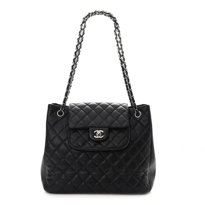 Chanel Caviar Quilted Flap Tote Navy Blue 1 of 11