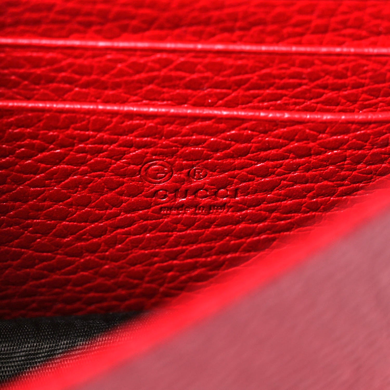 Gucci Dollar Calfskin Interlocking G Chain Wallet Red 6 of 10