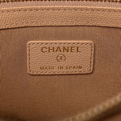 Chanel Caviar Quilted Medium Cosmetic Case Beige 6 of 8