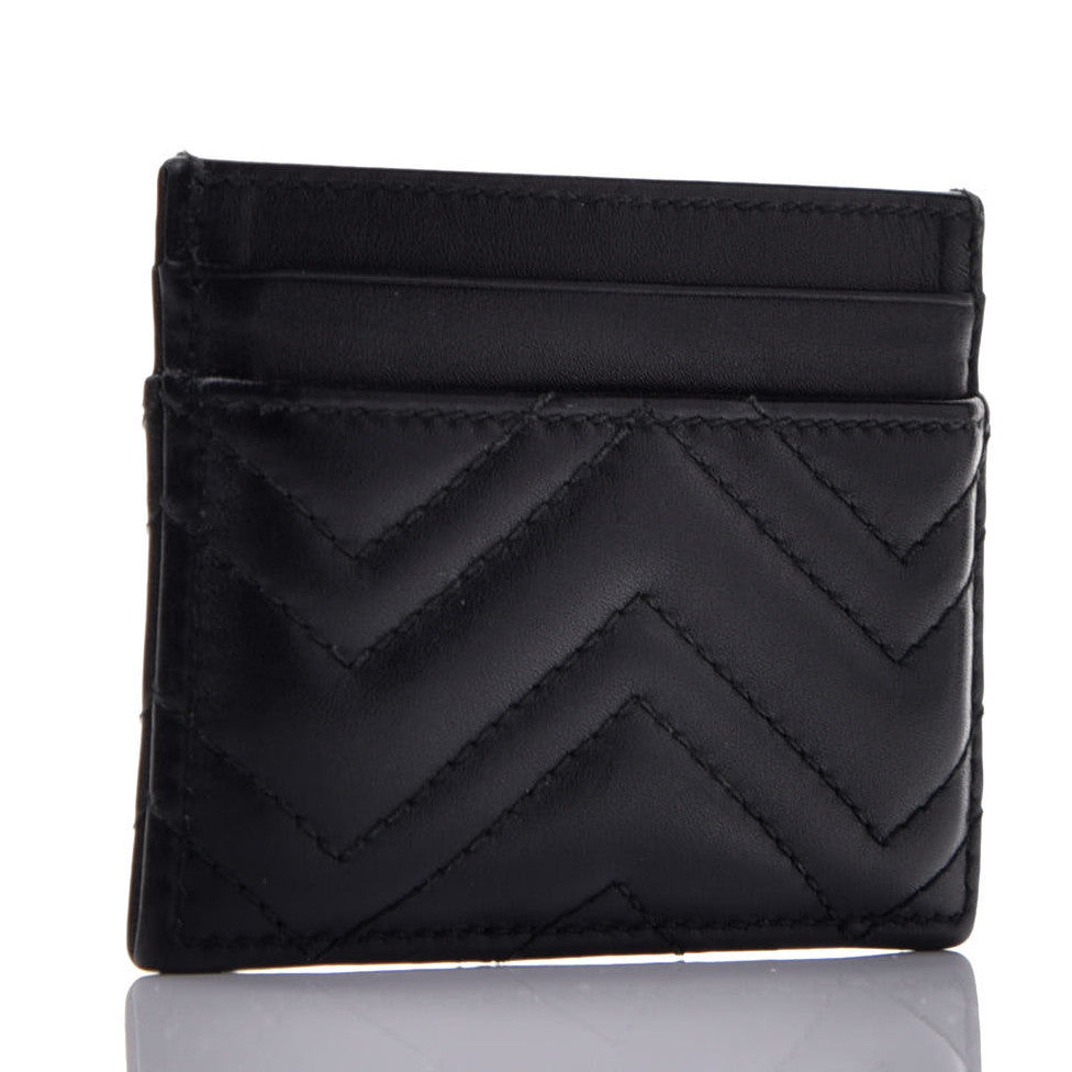 Gucci Calfskin Matelasse GG Marmont Card Holder Black 3 of 6