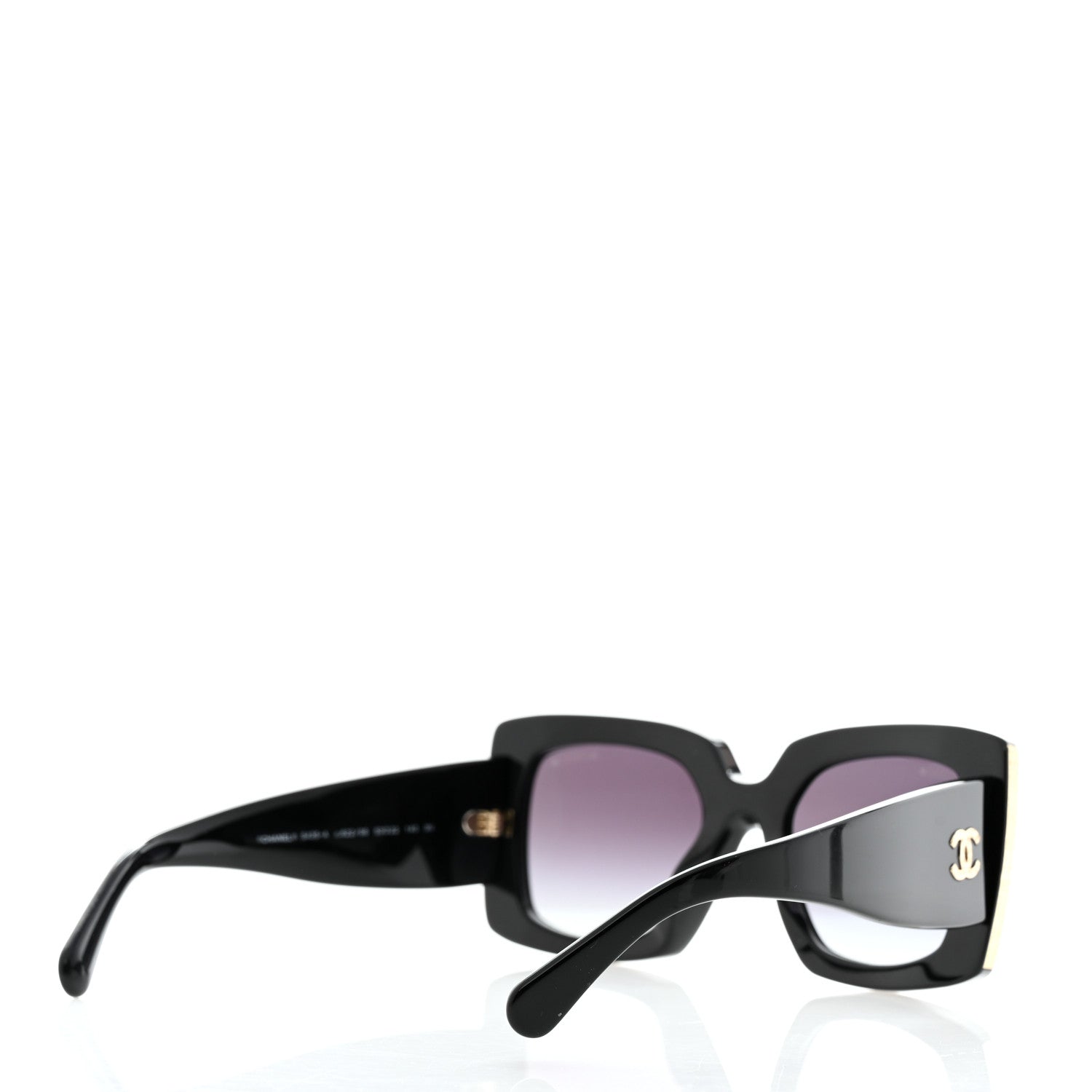 Chanel Acetate Rectangle Sunglasses 5435 Black 4 of 8