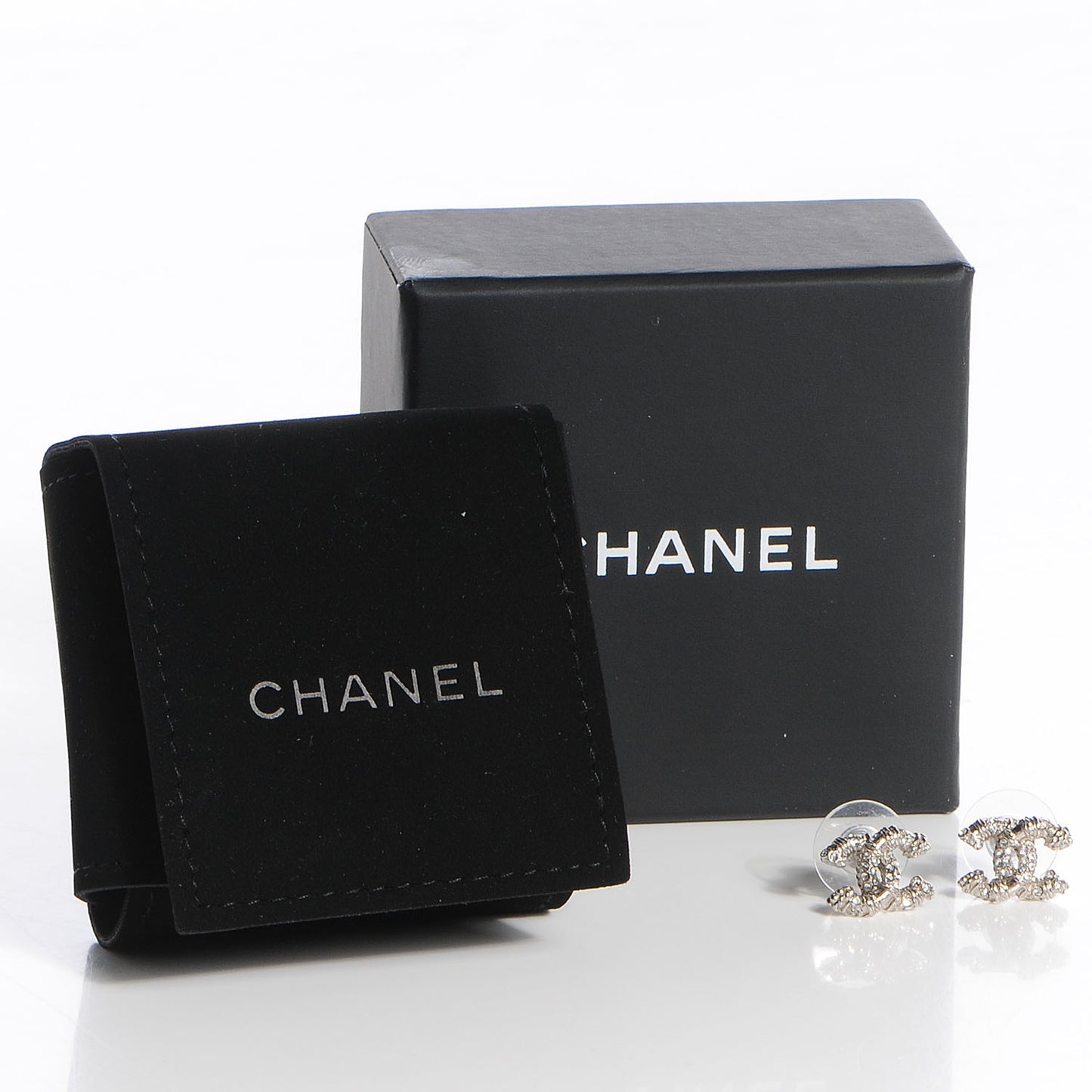 Crystal CC Earrings Silver