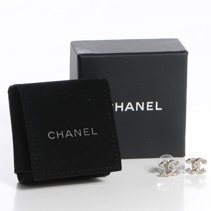 Chanel Crystal CC Earrings Silver 5 of 11