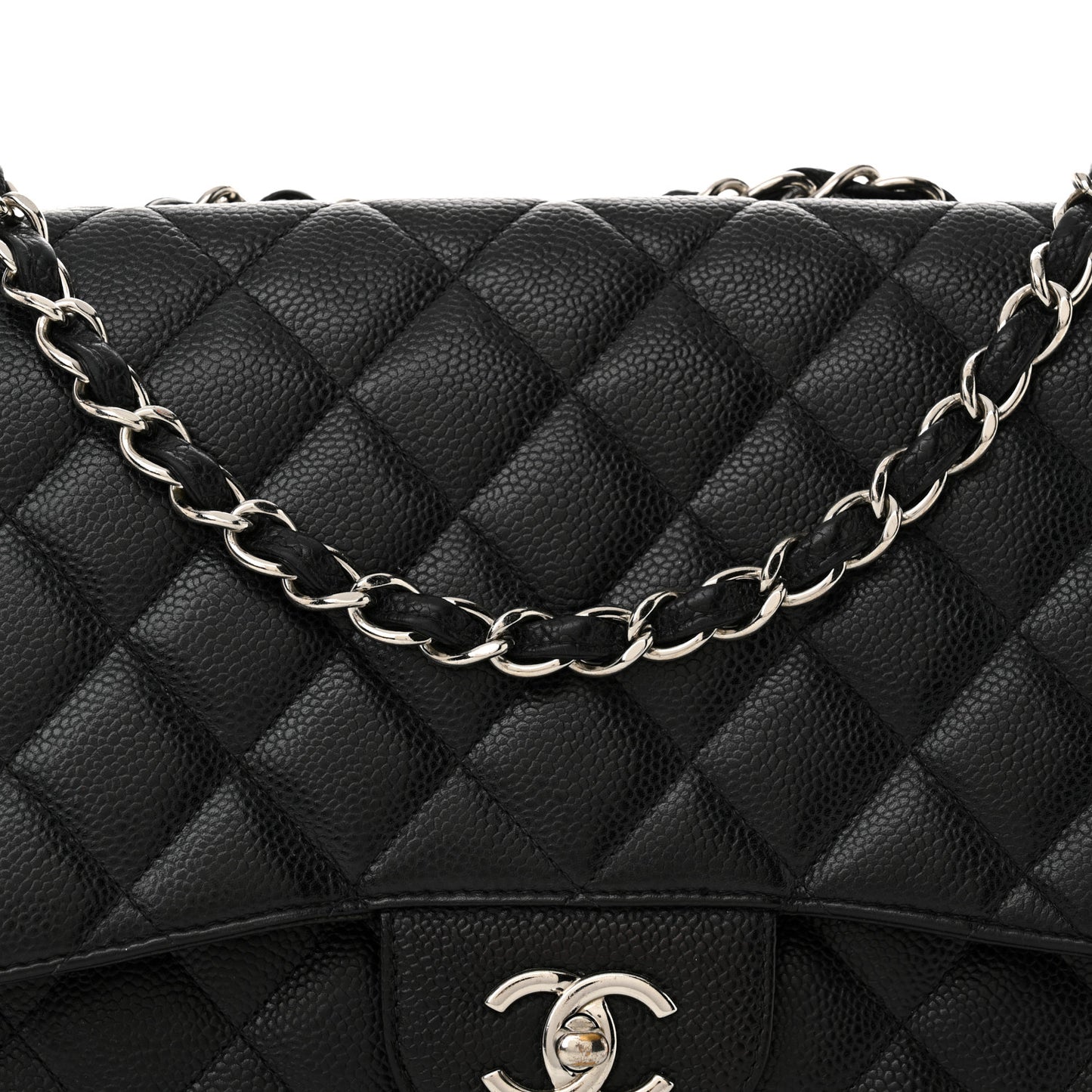 Caviar Quilted Jumbo Single Flap Black