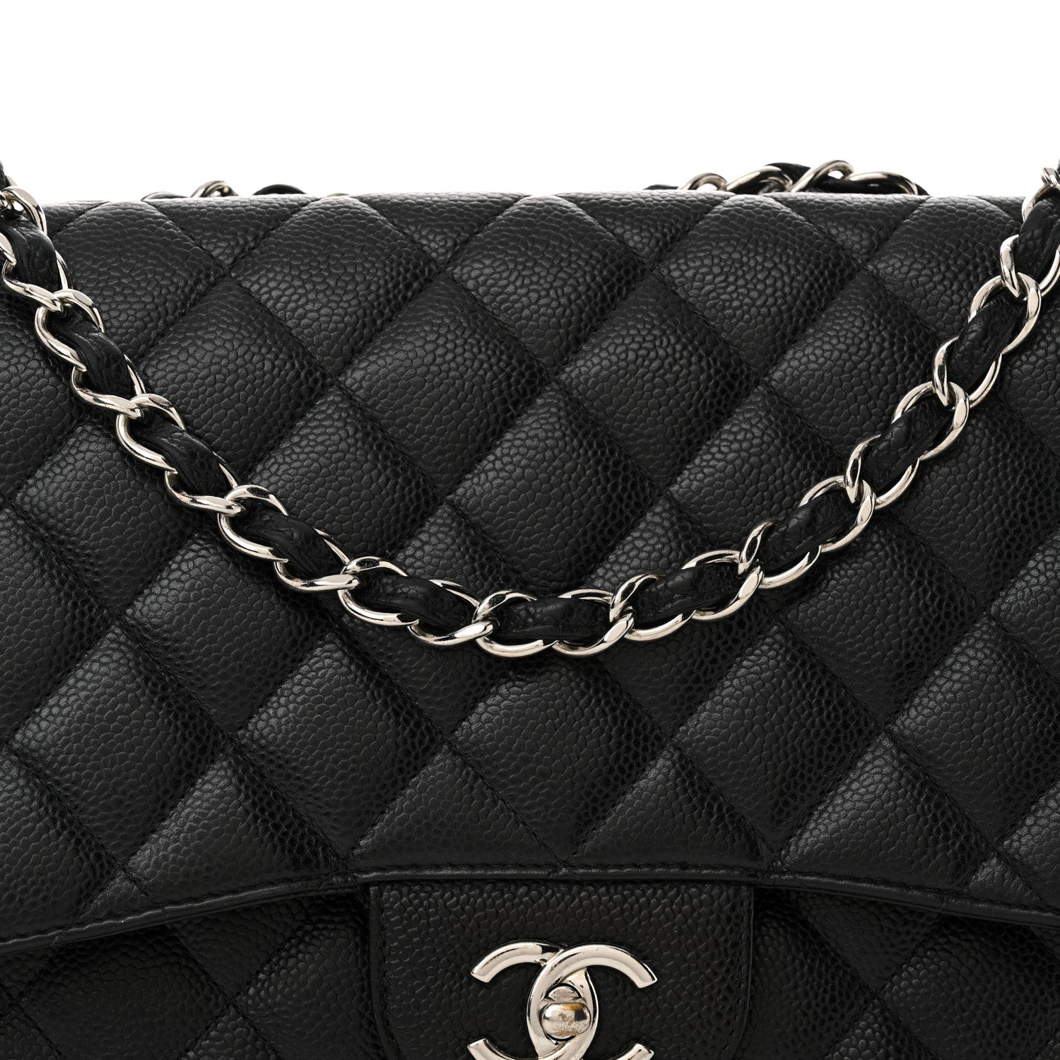 Chanel Caviar Quilted Jumbo Single Flap Black 8 of 14
