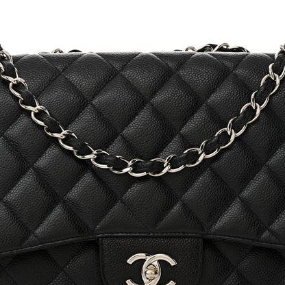 Chanel Caviar Quilted Jumbo Single Flap Black 8 of 14