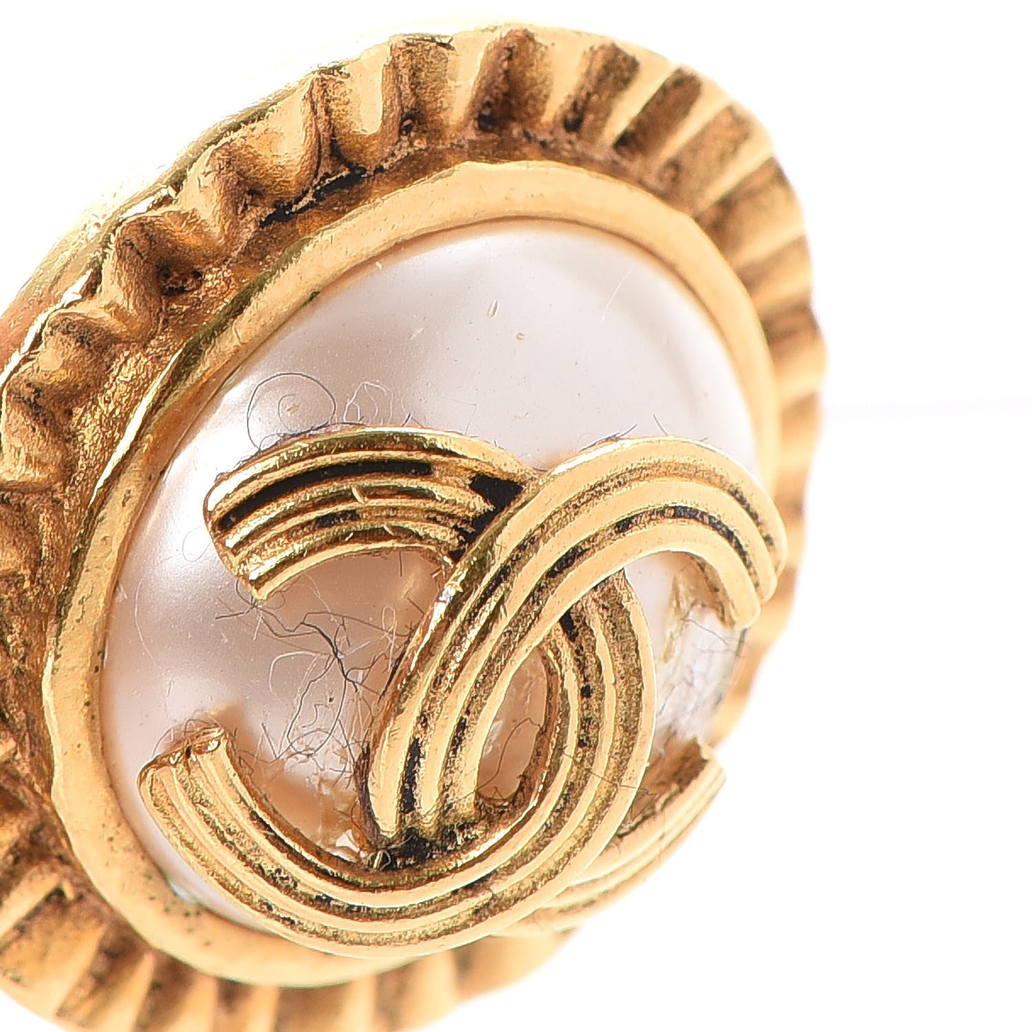 Chanel Pearl CC Clip On Earrings Gold 5 of 12