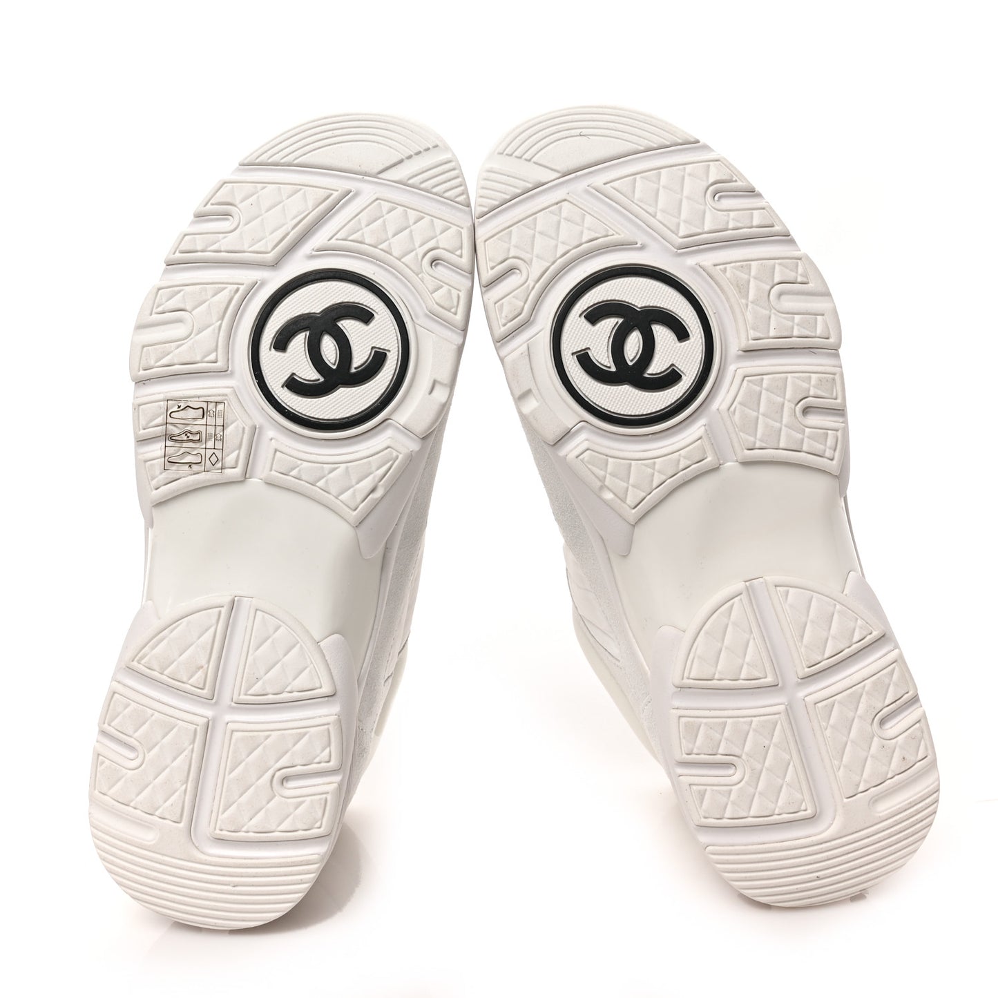 Suede Calfskin Fabric CC Sneakers 37 White